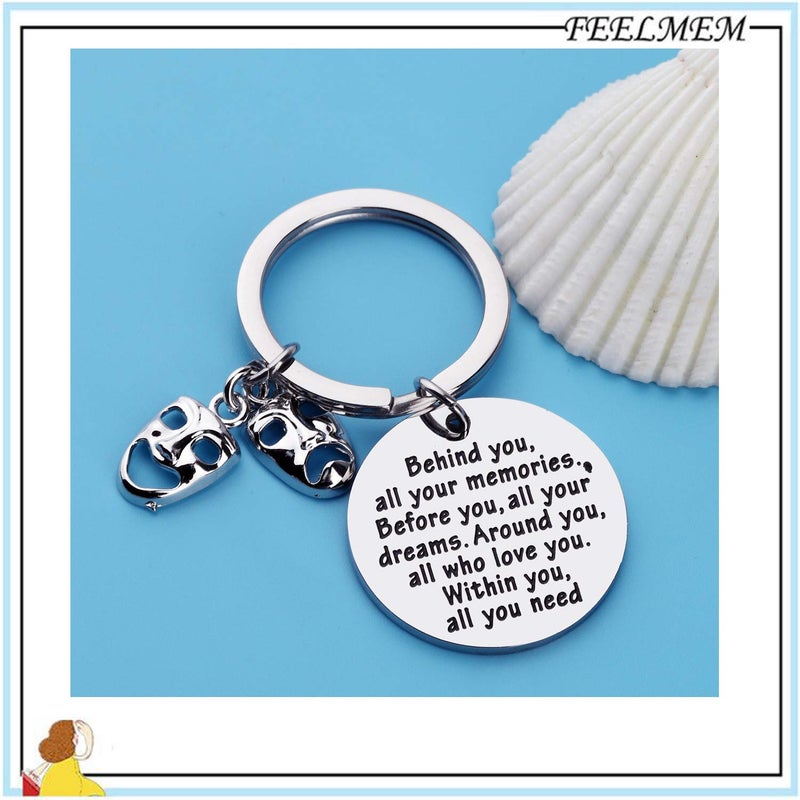 FEELMEM Theatre Drama Gift Drama Student Graduation Gift Keychain Behind You Theatre Jewelry for Her Him Actor Performer - Image 3